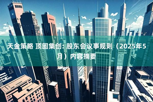 天金策略 顶固集创: 股东会议事规则（2025年5月）内容摘要