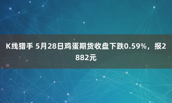 K线猎手 5月28日鸡蛋期货收盘下跌0.59%，报2882元