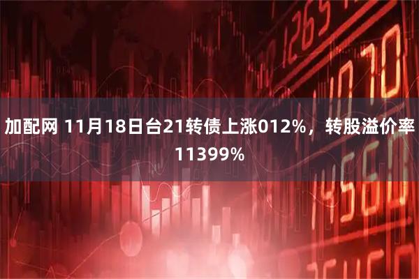 加配网 11月18日台21转债上涨012%，转股溢价率11399%